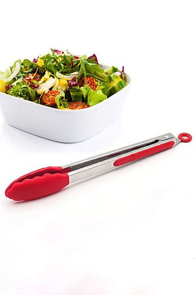 Chavin Red 33 cm Silicone Tongs - Kitchen Supplies - Bbq Salad Bread Steak