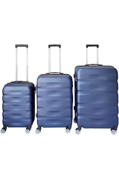 OEM Set 3 trolere ORMI ABS 4 roti duble 360 grade albastru