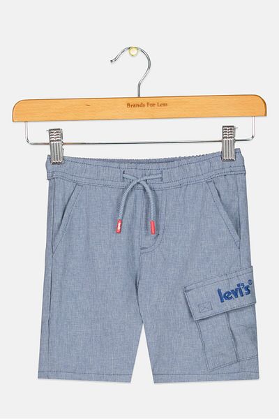 Levi's شورت هيذر سليم للأولاد الصغار، أزرق داكن