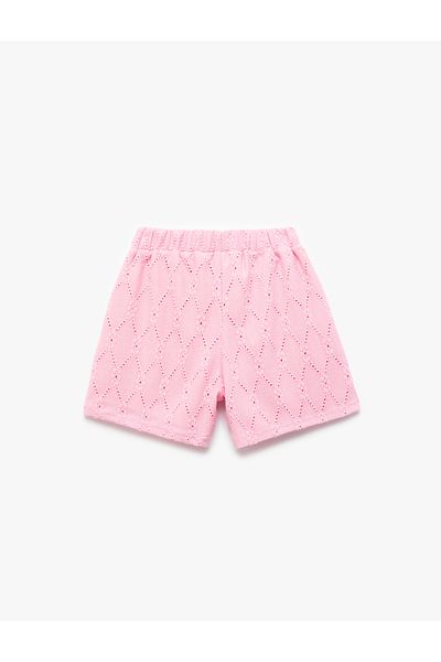 Koton Embroidered Detailed Elastic Waist Shorts