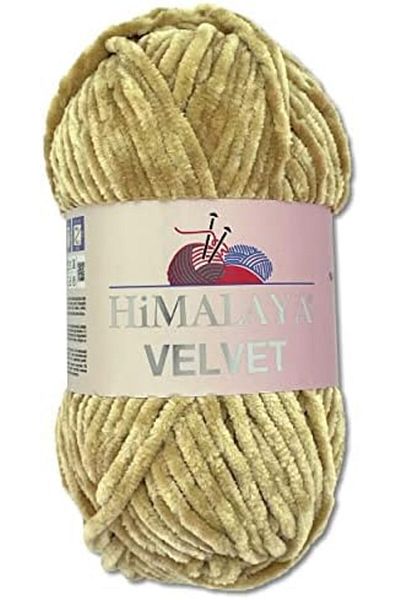 Himalaya velvet Dolphin Chenille Yarn 100g - Sandstone (90017), Fluffy & Shiny for Knitting & Crafts