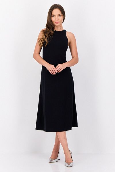 Esprit Women Ribbed Midi Dress, Black