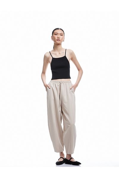 Koton Modal Fabric Waist Lace up Pocket Balloon Fit Pants