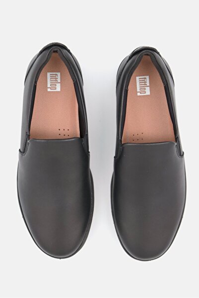 Fitflop Women Slip On Rally Leather Casual Shoes, Black