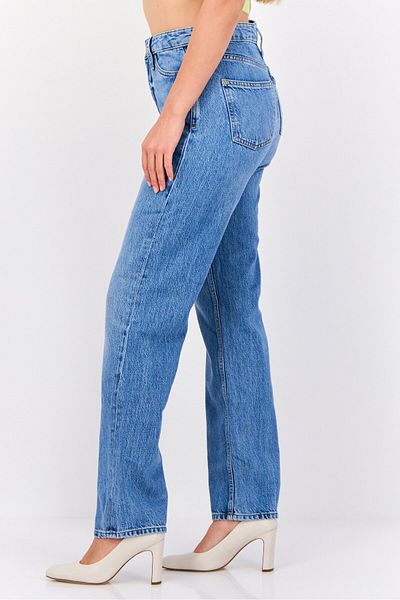 Esprit Women Straight Fit Washed Non-stretchable Retro Jeans, Light Blue