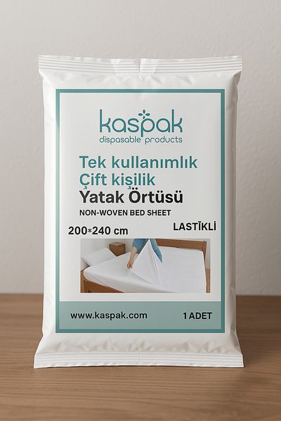 Kaspak disposable products Double Disposable Bedspread - Elastic, 200*240cm, 10 Pieces