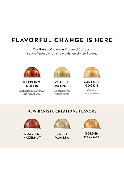 Nespresso Capsules Vertuo, Barista Flavored Pack (Golden Caramel)