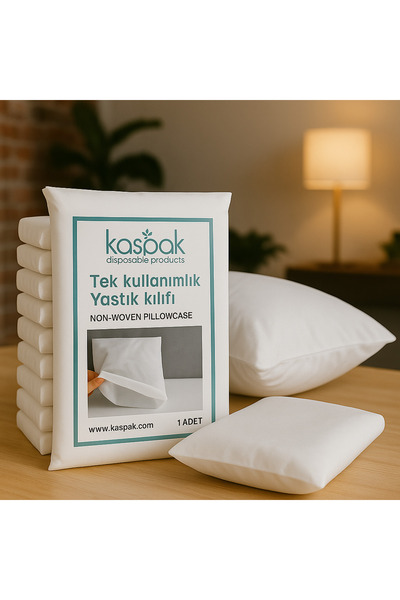 kaspak Tek Kullanımlık Yastık Kılıfı/ 70*50 20 Cm/ Kapaklı 10 Adet