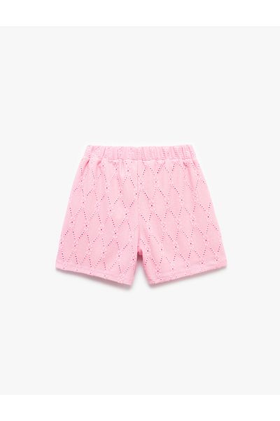 Koton Embroidered Detailed Elastic Waist Shorts