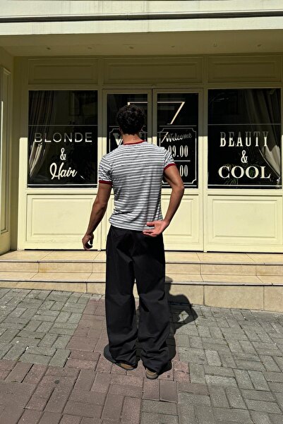 Flaw Wear Tek Pile Geçişli Antrasit Baggy Pantolon