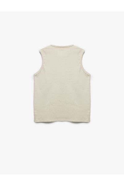 Koton Crew Neck Sleeveless Ribbed Cotton Undershirt