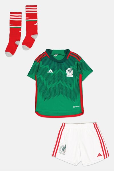 adidas تيشيرت وشورت وجوارب بتصميم فريق كرة القدم المصغرة المكسيك 22 للأولاد ا...