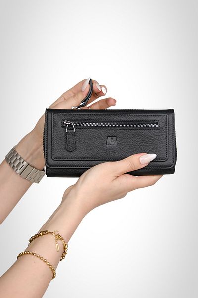 MFT Leather Design Portofel de damă cu fermoar din piele naturală Quartz 2718