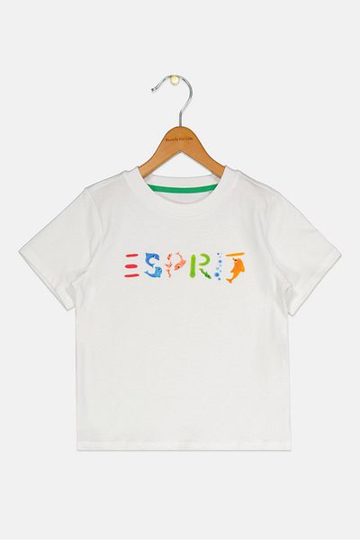 Esprit Kids Girl Short Sleeves Graphic Print T-Shirts, White