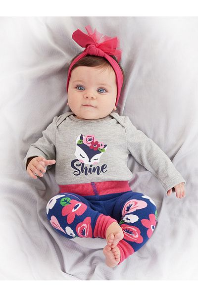 Denokids Tilki Baby Girl Body Harisnya-nadrág szett