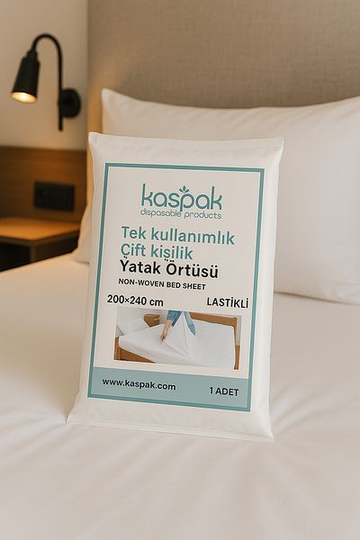 Kaspak disposable products Double Disposable Bedspread - Elastic, 200*240cm, 10 Pieces