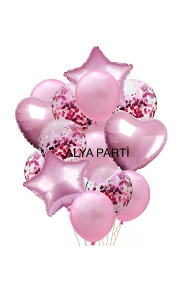 ALYA PARTİ Kalp Ve Yıldız Folyo Balon Set