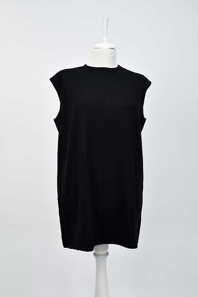 birizmoda Black Zero Sleeve Crew Neck Tunic