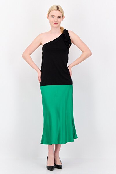 Esprit Women Solid Midi Skirts, Green