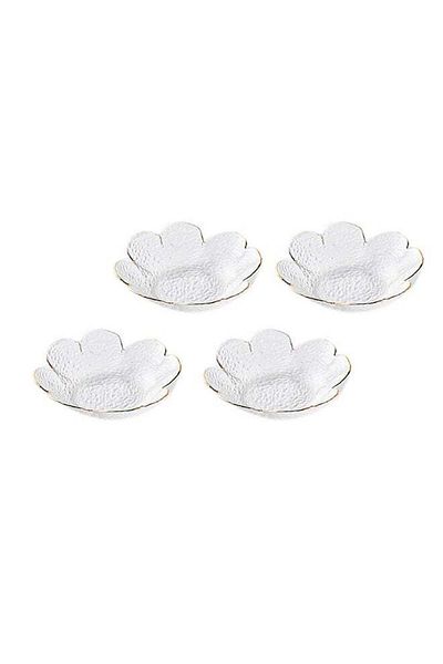 Generic Shuer 4-Piece Household Glass Plate Clear 14.5 x 3.5cm