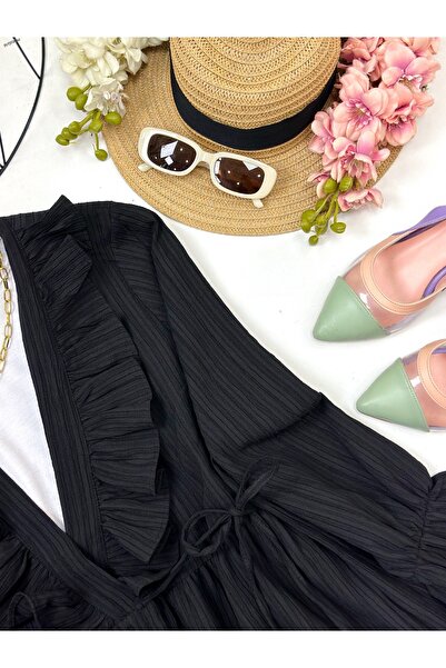 YEDİLALE Frilled Side Tie Loose Tunic [Excluding Inner Wear]