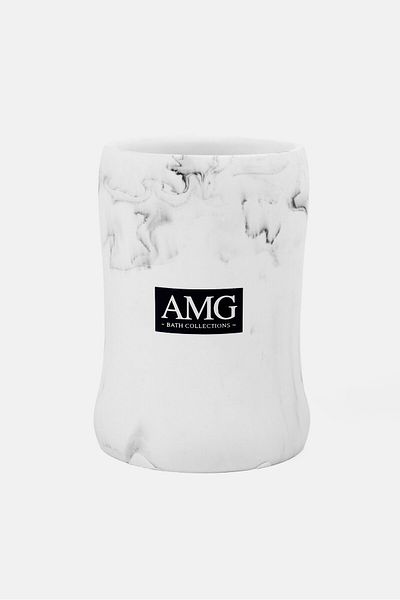 AMG كوب فرشاة الأسنان الخزفي، أبيض