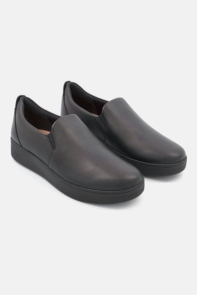 Fitflop حذاء نسائي كاجوال سهل الارتداء من الجلد، أسود