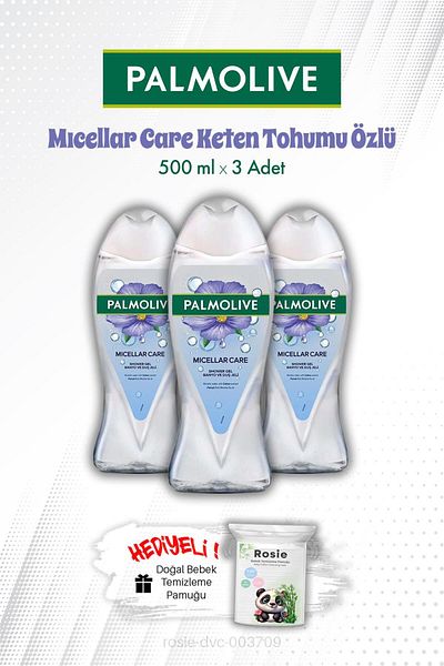 Palmolive Triple Micellar Care Shower Gel - Flaxseed Extract 500 ml & Rosie