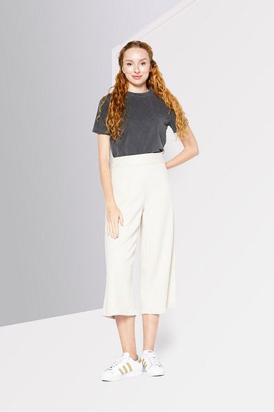 Dkny Women Knitted Palazzo Pants, Light Beige