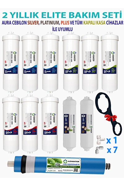 As Water İhlas Aura Sılver, Plus, Platınıum Uyumlu 2 Yıllık Filtre Bakım Seti...