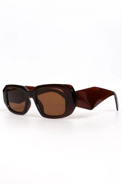 Chunky Frame Unisex Vintage Jenniy Brown Sunglasses