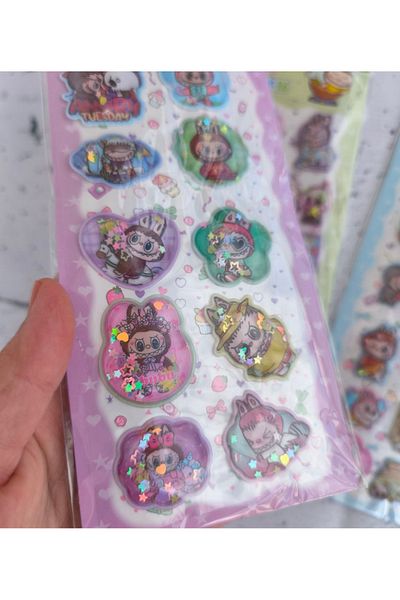 senacacollection Juicy Glitter Labubu Sticker Sticker 1 Pcs