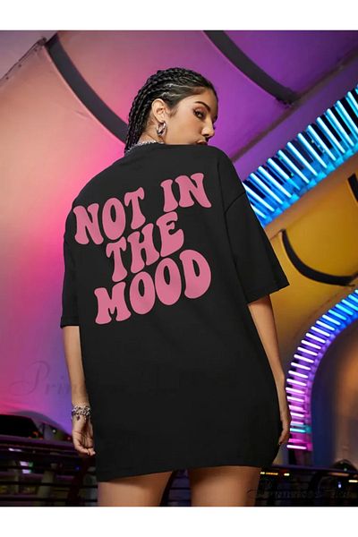 JANSO GROUP - Women Short Sleeve the Mood Printed Large Size Cotton Oversize