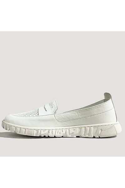 Mammamia 325 Pantofi casual din piele pentru femei - alb - 36