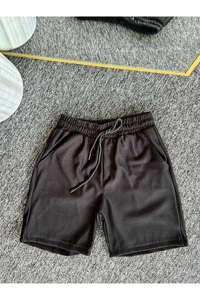 Altamira Men's Black Placket Ottoman Shorts