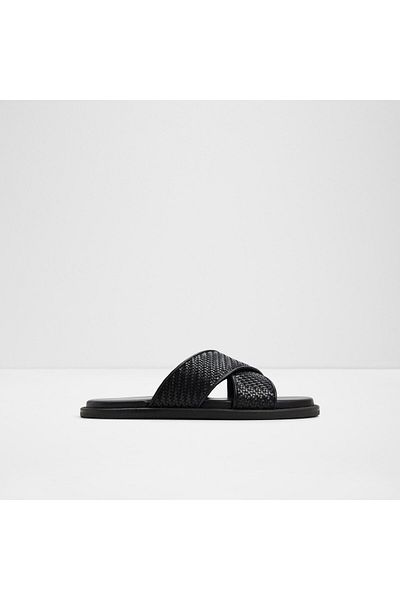 Aldo صندل مسطح أسود للرجال