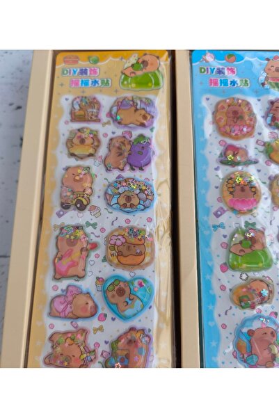 senacacollection Capybara Sulu Simli Sticker Etiket 1 Adet
