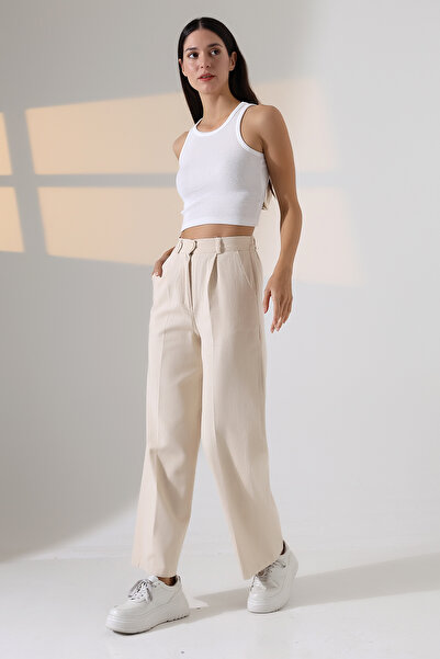 LOKADI Ženski Perry Gabardin Palazzo pantalone