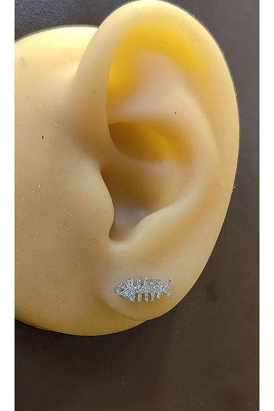 FG KONNİCHİWA 100% Steel Double Earrings Stainless Steel Blackened Patterned Icon Earrings (2 Pieces)