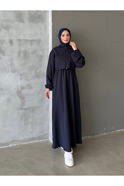 ENSA TESETTUR Φόρεμα με γιλέκο Navy Blue