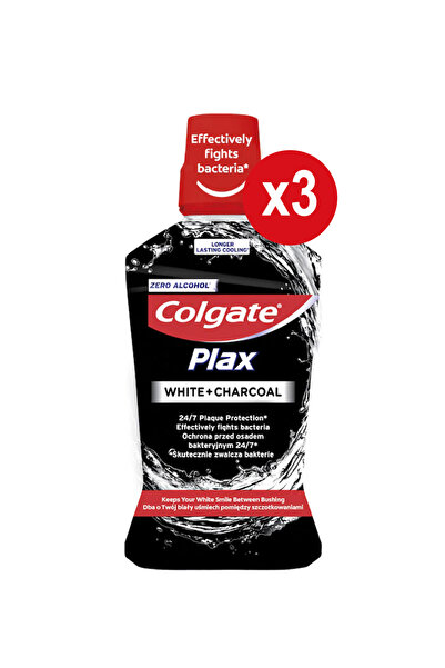 Colgate Apă de gură Max White Charcoal cu efect de albire, 500 ml x3