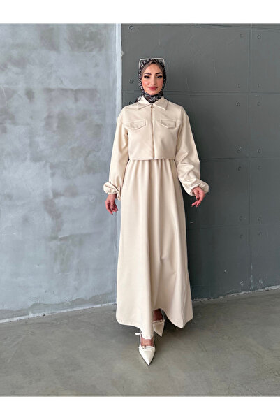 ENSA TESETTUR Κρέμα φορέματος με γιλέκο Eslem