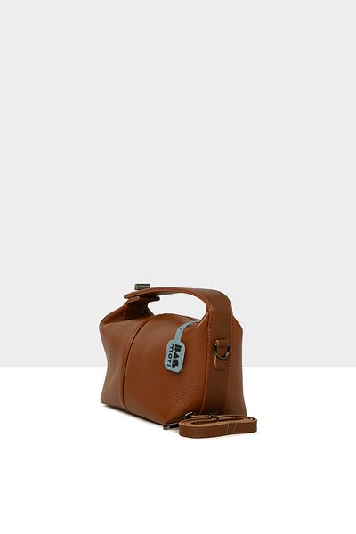 Bagmori Tan Women's Real Leather Mini Oval Bag m 000008596
