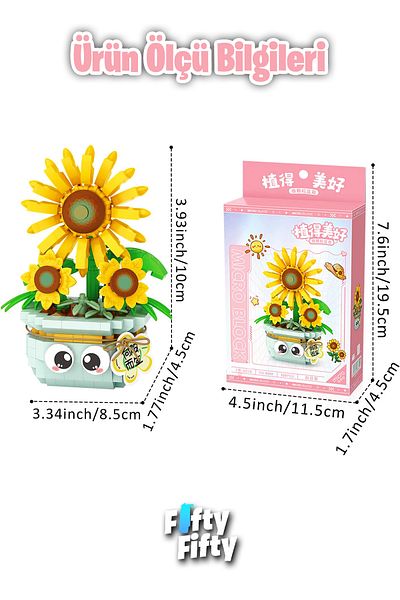 Vagonlife Loz Micro Block Series Flower Bouquet 320 Pieces Toy Building Set Fflz-8840