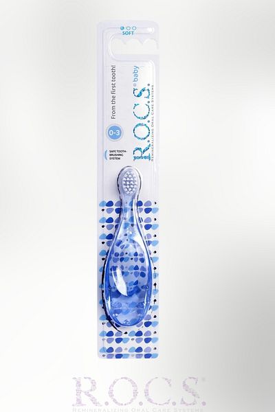 R.O.C.S. Soft Toothbrush 0-3 Years Old Baby Sorft (Blue Color 1 Pc)