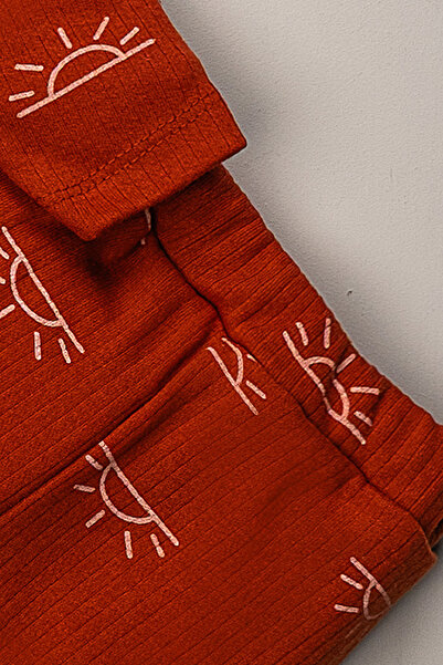 Mai Perla Zıbınlı Suit Sun Patterned Snap Fastener Baby Set