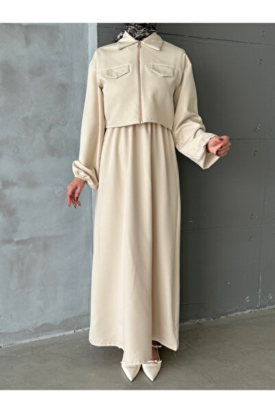 ENSA TESETTUR Κρέμα φορέματος με γιλέκο Eslem