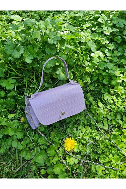 YMZBAG Geantă de mână Mini LILA Crocodile