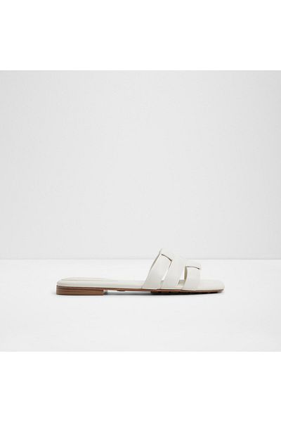 Aldo White Flat Sandals For Women