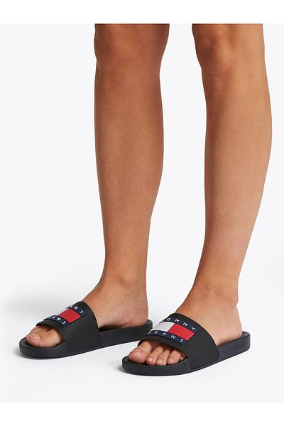 Tommy Hilfiger Tommy Hilfiger Women Black Tommy Jeans Flag Pool Slides